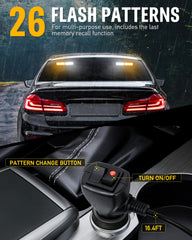 HLauto mounted on vehicle windshield offering quick-install visibility for roadside safety