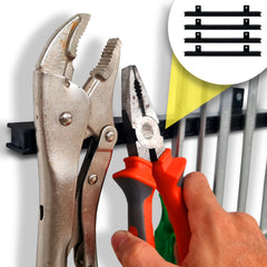 HMmagnets front view of 48-inch assembled bars showing neat tool storage benefit