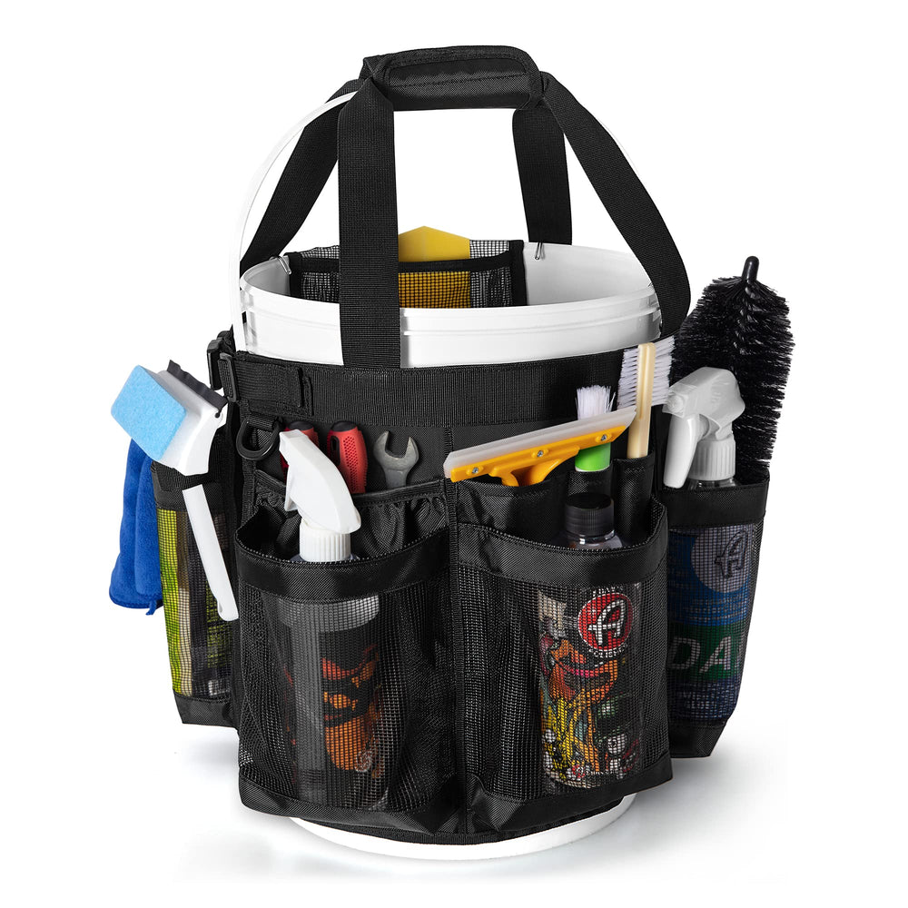 HODRANT front view showing full bucket organizer and pockets for quick access