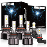 HOEDUI pack front showing all six bulbs and model fitment benefit