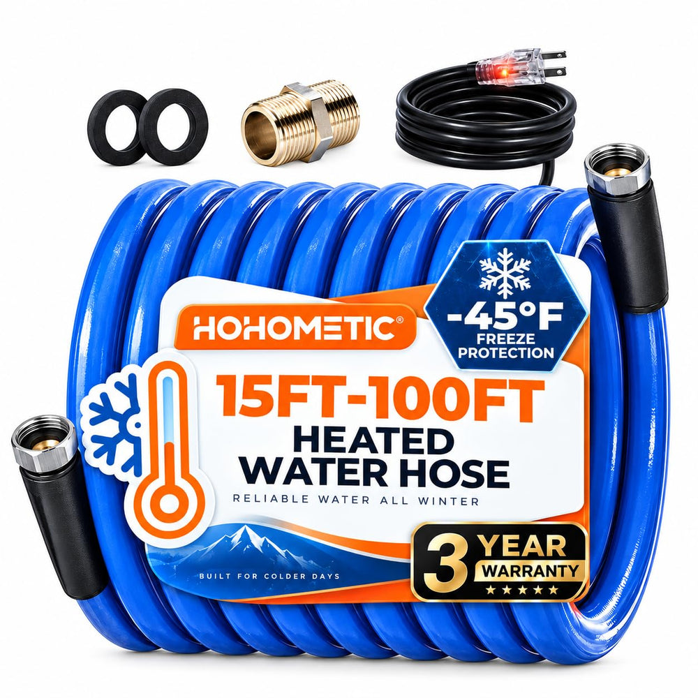 HOHOMETIC front connection close-up showing secure fitting and easy hookup