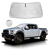 HOHUIGO front view installed on Ford F-150 showing full windshield coverage and protection