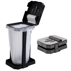 HolaKit front view open trash can showing stable frame and easy access