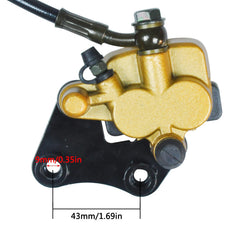 HOLATO hydraulic caliper close-up with pads highlighting durable braking surface