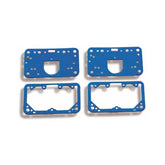 Holley front view of gasket pack showing blue non-stick gaskets for easy service