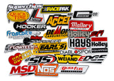Holley front sheet showing sticker assortment and easy application benefits