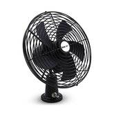 Homdec front view black metal fan showing airflow and durable design