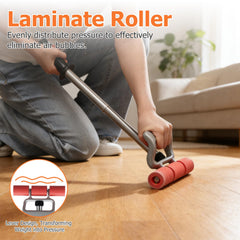 HOME RIGHT roller being used on LVP flooring, removes air bubbles for secure adhesion