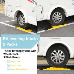 Homeon Wheels close-up of leveling blocks showing interlocking ribs for stability