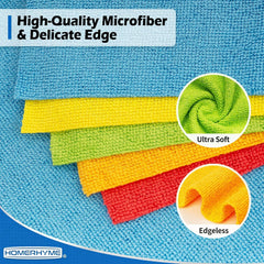 HOMERHYME cloth flat lay showing 11.5x11.5 size and easy handling benefit