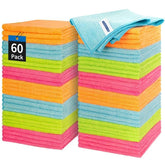 HOMERHYME front pack of 60 towels showing quantity and colors for organized cleaning