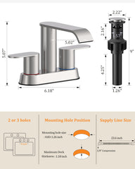 Homevacious waterfall spout close-up showing smooth sheet flow and anti-splash benefit