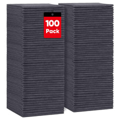 HOMEXCEL front pack of 100 grey towels shows quantity and value