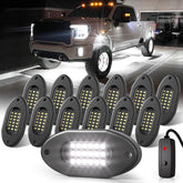 Honalia front packaging showing 12 pod rock lights and switch for easy setup