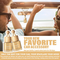 HoogaLife hanging in car from rearview mirror offering steady scent and no obstruction