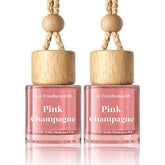 HoogaLife front view of Pink Sparkle Champagne two-pack showing packaging and bottles for fresh cabin scent