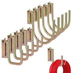Hoowen front packaging view showing full 10-piece E-track hook set and benefits
