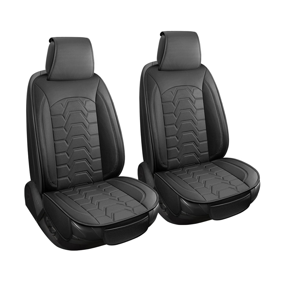 hoozoom front view showing full seat cover benefit: protection and style