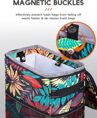 HOTOR closeup of magnetic snaps secures trash bag quickly