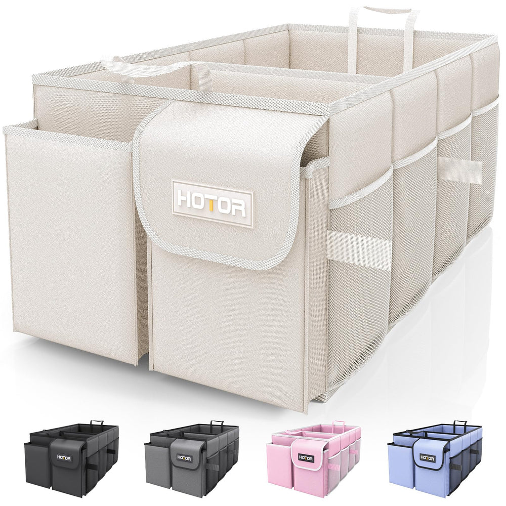 HOTOR front view showing organizer shape and branding, tidy storage benefit