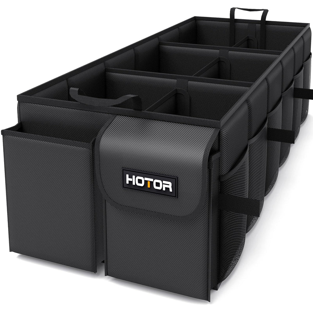 HOTOR front view open showing six compartments for tidy storage and quick access