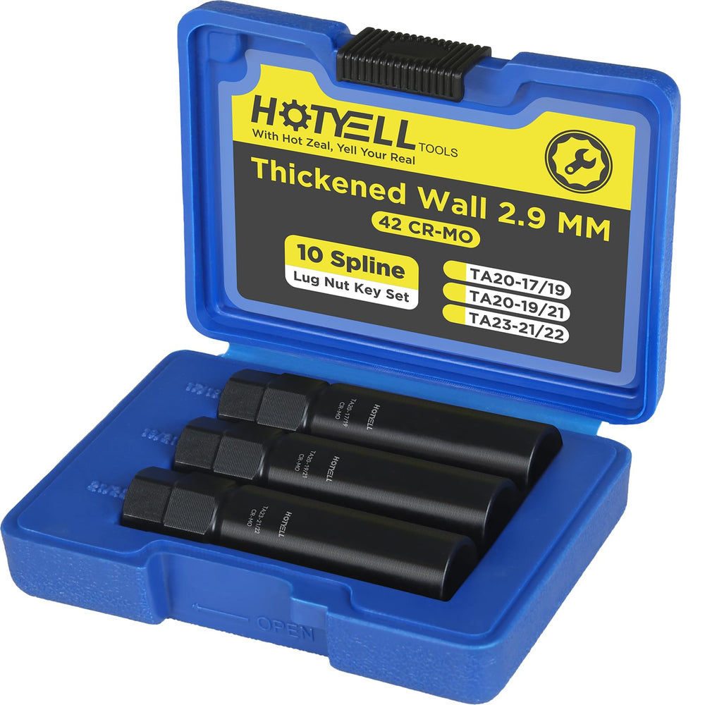 HOTYELL front packaging showing complete lug key set and durable case for easy storage