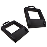 HOXWELL front view of two-pack rubber chocks showing shape and size for secure storage