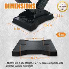 HOXWELL pad mounted on scissor jack illustrating secure attachment and stability