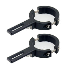 HQTS front view of two mount brackets showing secure clamping benefit