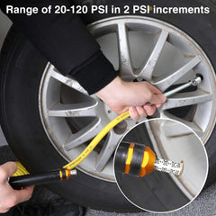 Hromee gauge closeup displaying clear 20–120 PSI scale for accurate readings