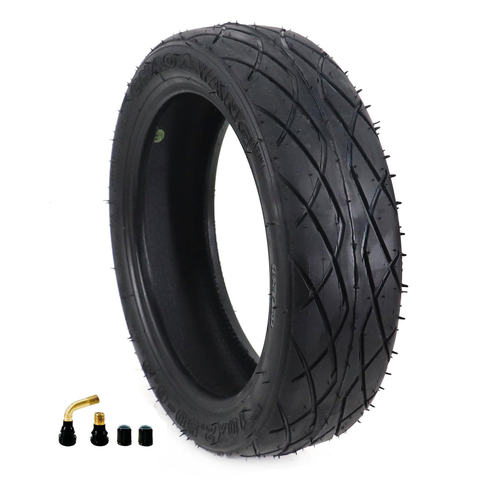 HTBCCHB front view of 10x2.50-6.5 tubeless tire showing profile and fit benefits