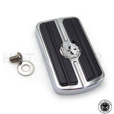 HTTMT chrome skull pedal front view adds custom style and better grip