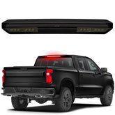 HTZCMOTO front view installed on Silverado showing clear brake signal and improved safety