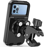 HUANLANG front view of mounted phone holder showing secure fit and protection