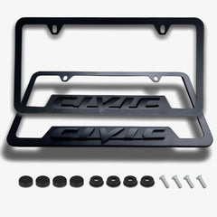 HUIANTS front view license plate frame showing clean finished look and protection