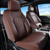 Huidasource front seat cover coffee front view showing refreshed interior and protection