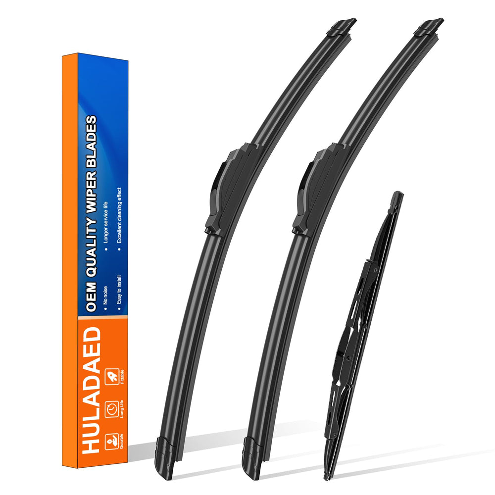 HULADAED front packaging showing the three-blade set and model fit list for quick identification