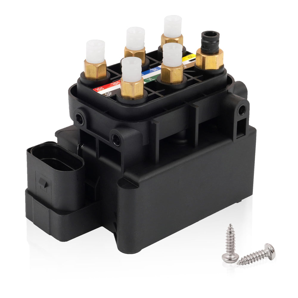 Humoony valve block front view showing ports and mounting for easy replacement