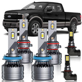 HUOKEDS front view on Ford F150 showing brighter lights and improved visibility