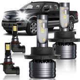 HUOKEDS front view of LED bulbs showing fitment and improved visibility