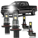 HUOKEDS front packaging showing the 4-bulb F150 kit and easy replacement benefit