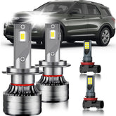HUOKEDS front packaging showing bulbs and compatibility for Ford Explorer, easy selection benefit