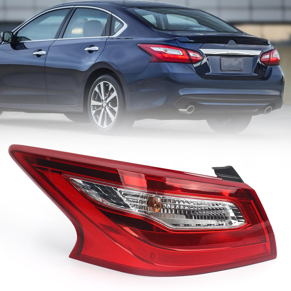 Huray left outer tail light front view showing clear red lens and fitment benefit