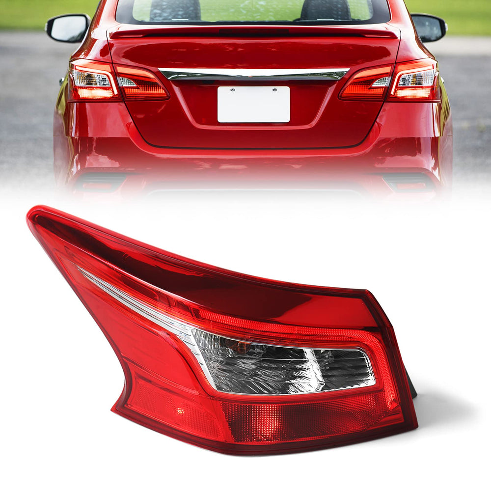 Huray left outer tail light front view showing clear red lens and factory styling, durable fit