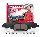 HUSCH packaging showing front ceramic brake pads and kit benefits