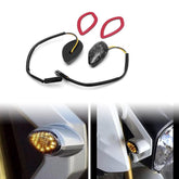 HUSUKU front flush LED turn signal front view showing sleek smoked lens and fit