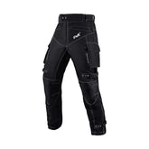 HWK front view black pants showing tailored fit and secure closure