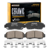 HYFTJYZ front brake pad set packaging showing contents and fitment benefits