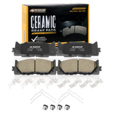 HYFTJYZ front packaging showing full ceramic pad set and included hardware benefits fit confirmation