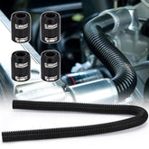 Hypertune front view of 48-inch stainless hose kit showing complete contents and benefit of universal fit